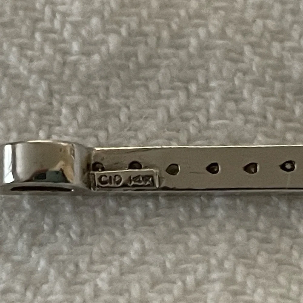 14kt White Gold Diamond Bar Pendant - Picture 6 of 8